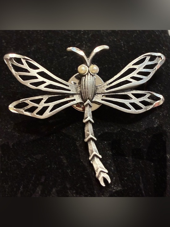 Jewelry - Vintage EUC  Silver Tone Dragonfly Brooch Pin-1980s